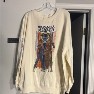 Marvel Wakanda Forever Cream Crewneck Sweater